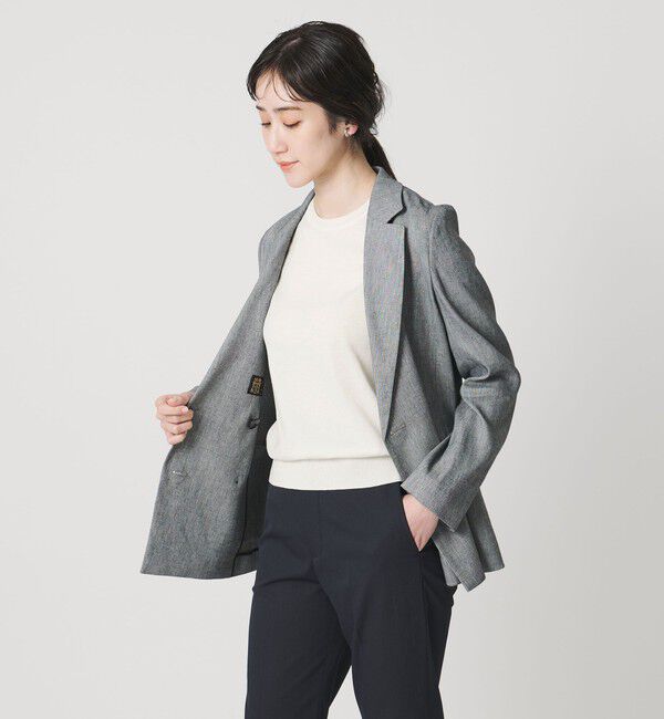 UNITED ARROWS「18G ハーフスリーブ クルーネックニット ‐ウォッシャブル‐」|ニット・セーター|