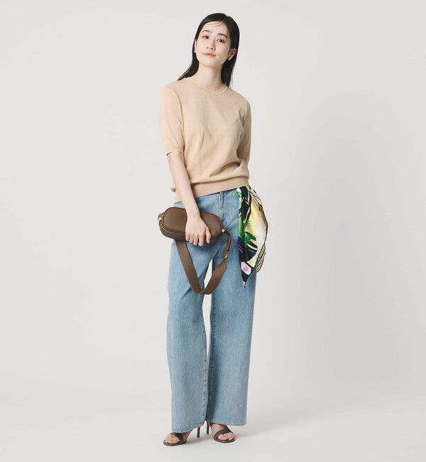 UNITED ARROWS「18G ハーフスリーブ クルーネックニット ‐ウォッシャブル‐」|ニット・セーター|