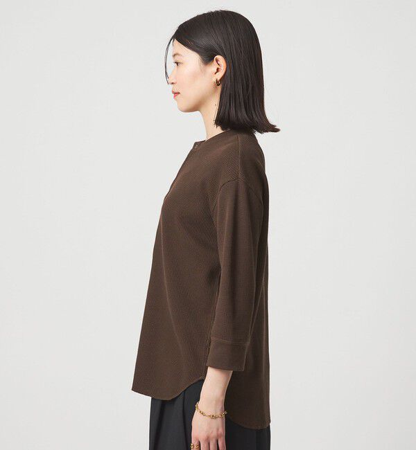 UNITED ARROWS green label relaxing「【WEB限定】＜at ease＞ワッフル ヘンリーネック 5分袖 カットソー」|Tシャツ・カットソー|