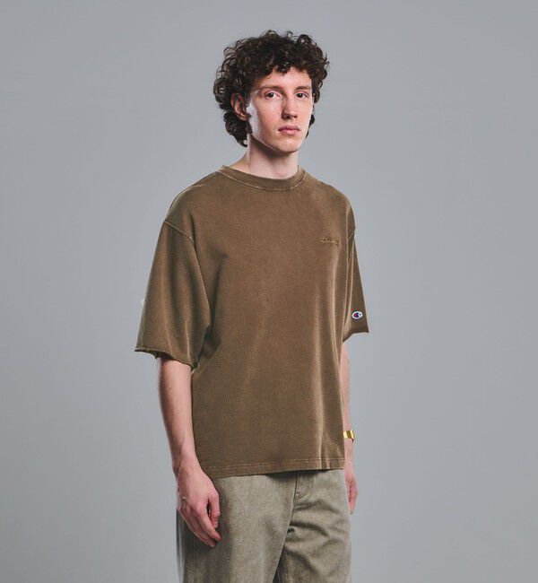 UNITED ARROWS green label relaxing「【別注】＜Champion＞フェード クルーネック 半袖 スウェット」|Tシャツ・カットソー|DK.BROWN