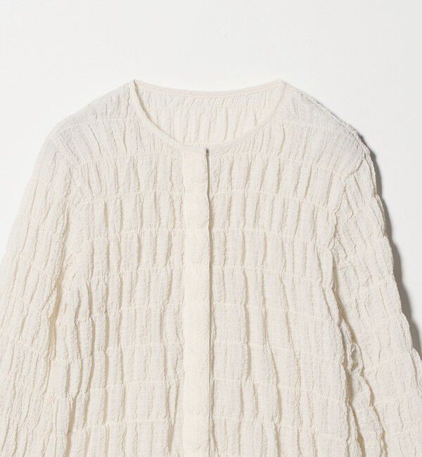 UNITED ARROWS green label relaxing「【WEB限定】＜at ease＞シアー サッカーライク クルーネック カーディガン」|カーディガン|