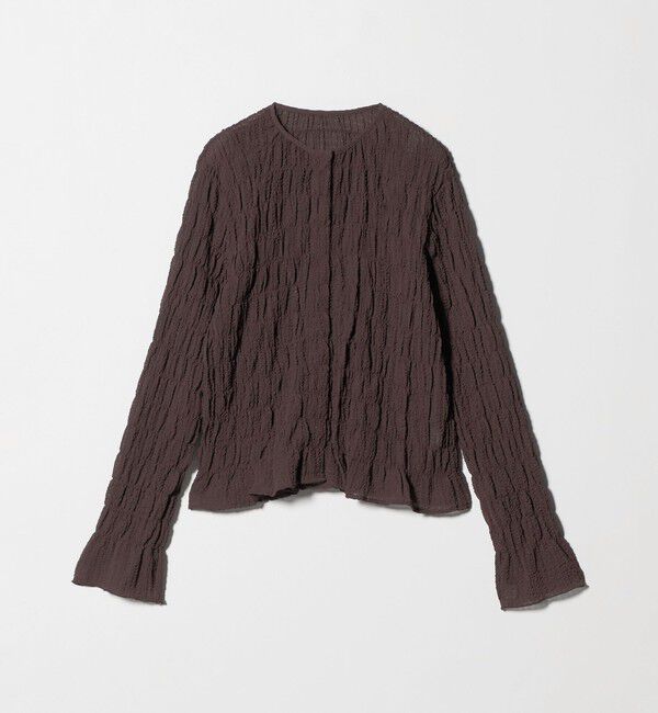 UNITED ARROWS green label relaxing「【WEB限定】＜at ease＞シアー サッカーライク クルーネック カーディガン」|カーディガン|