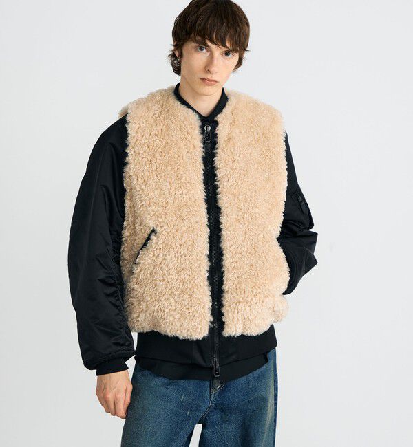 TOMORROWLAND BUYING WEAR「【別注】HYKE FAUX SHEARLING TYPE MA-1JACKET」|ブルゾン・スタジャン|