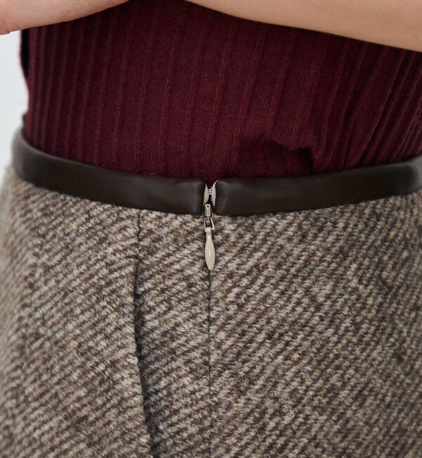 TOMORROWLAND collection「スライバーダイヤゴナル フロントスリットスカート」|台形|