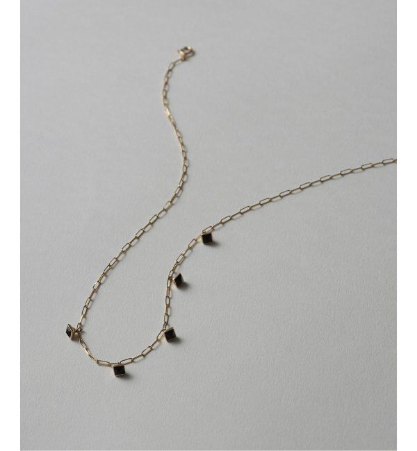 Lilas by Spick&Span「オニキスピラミッドモチーフ5ピースネックレス K10」|ネックレス|ゴールド