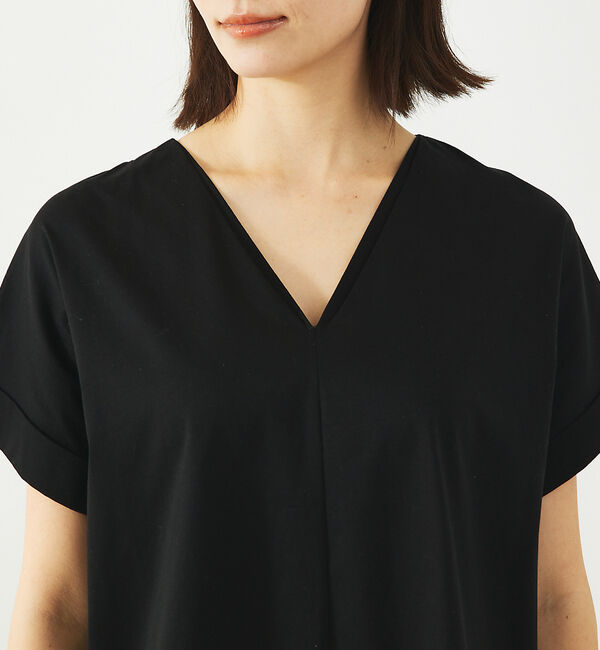 abahouse mavie「シルケットダブルVネックフレンチプルオーバー」|Tシャツ・カットソー|