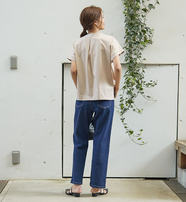 abahouse mavie「シルケットダブルVネックフレンチプルオーバー」|Tシャツ・カットソー|