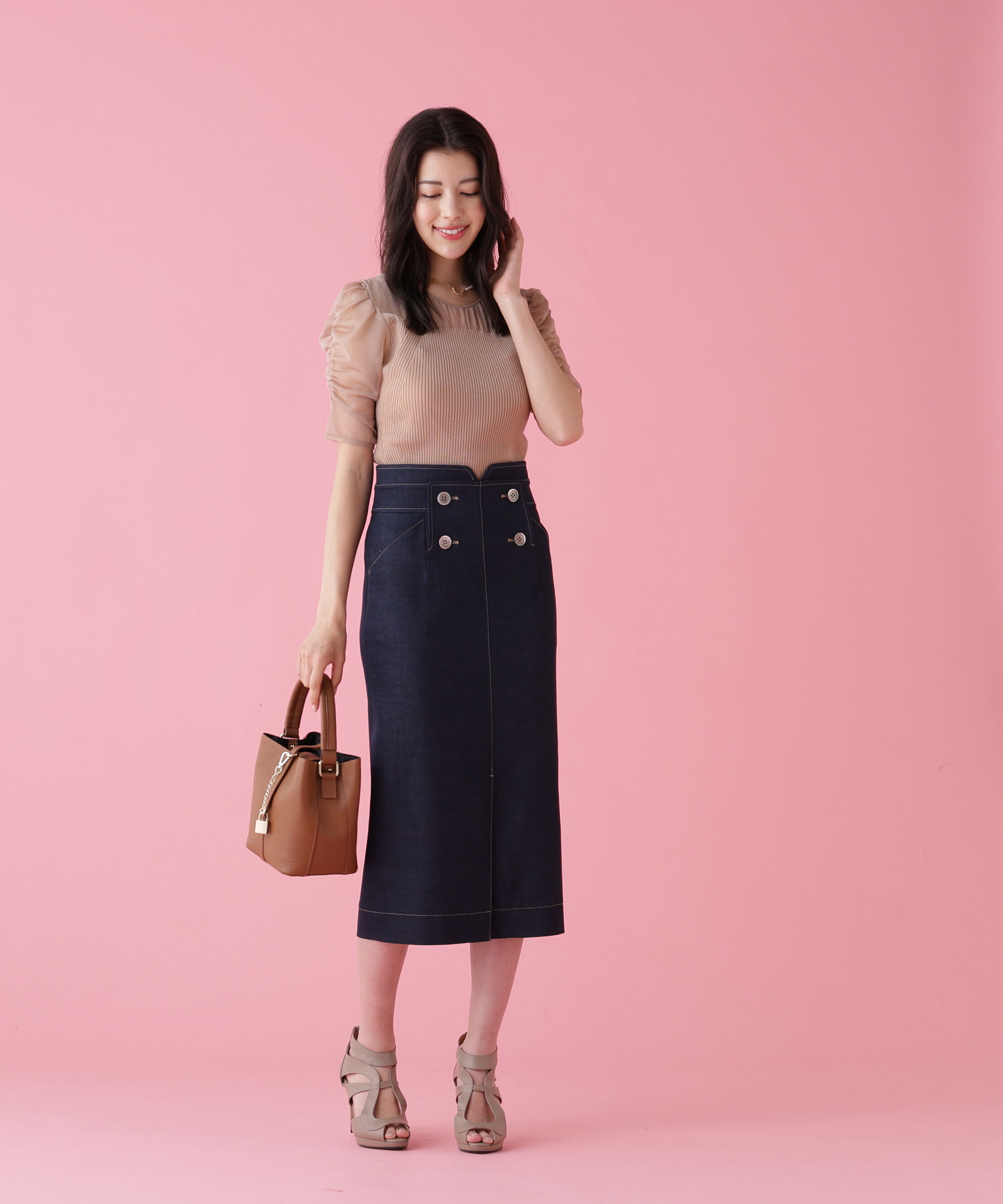  「ラメニットシアーコンビプルオーバー」|ニット・セーター|