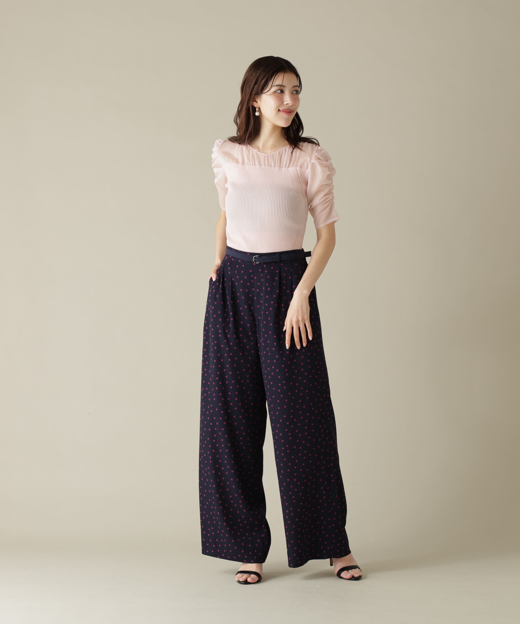  「ラメニットシアーコンビプルオーバー」|ニット・セーター|