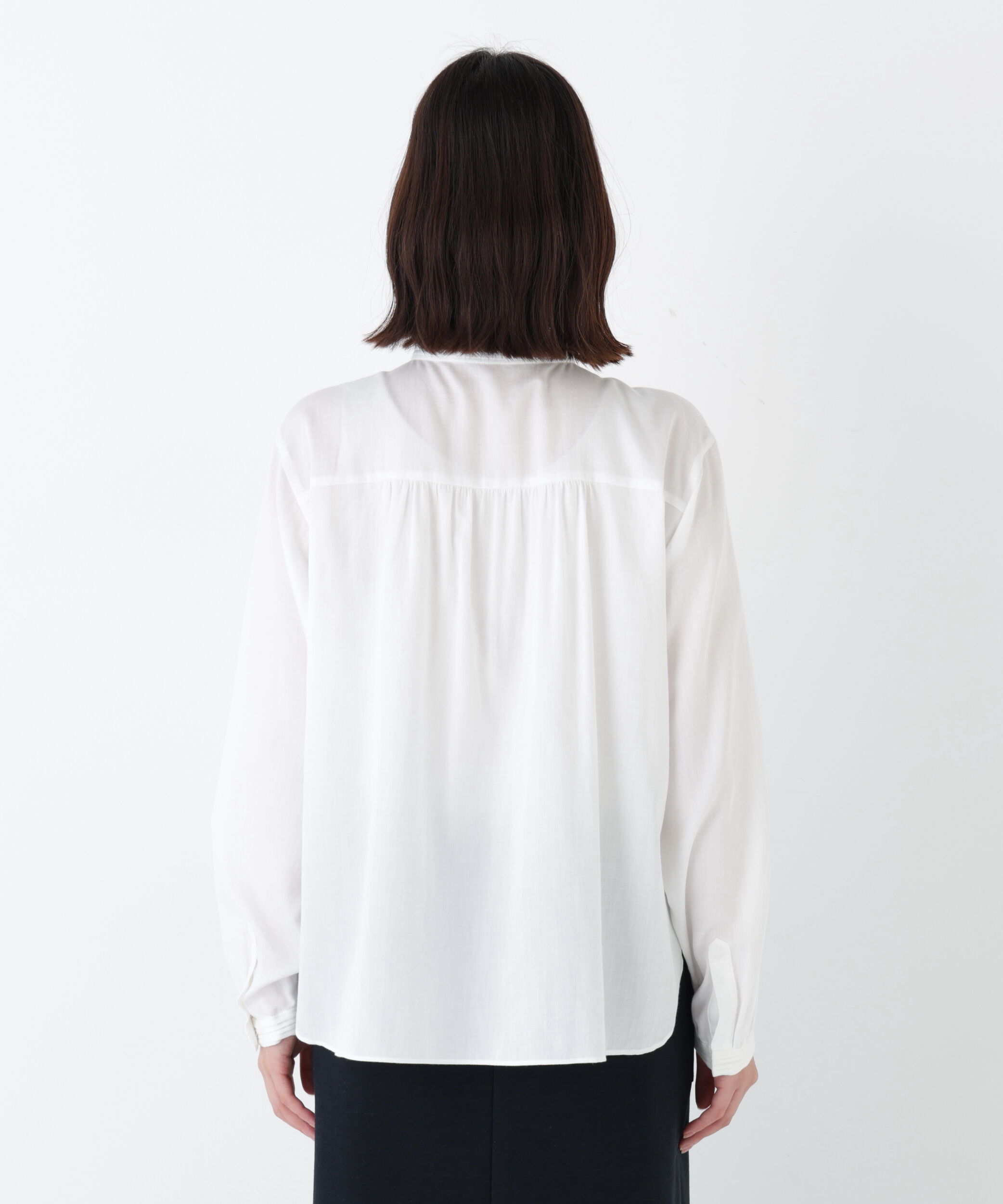  「◆ピンタックバンドカラーブラウス」|シャツ・ブラウス|