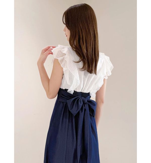 MERCURYDUO「2WAYラッフルブラウスドッキングワンピース」|ワンピース|