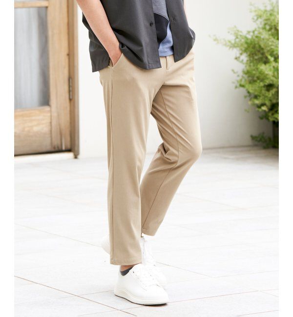 ikka「【雑誌MonoMax5月号掲載】GOKU楽パンツ EASY STRETCH 冷感アンクル「小泉孝太郎さん着用モデル」」|スラックス|