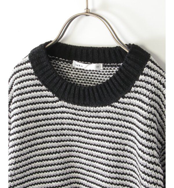 ikka kids「【親子おそろい】モールボーダーニットプルオーバー（120~160cm）」|その他|