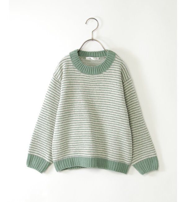 ikka kids「【親子おそろい】モールボーダーニットプルオーバー（120~160cm）」|その他|グリーン