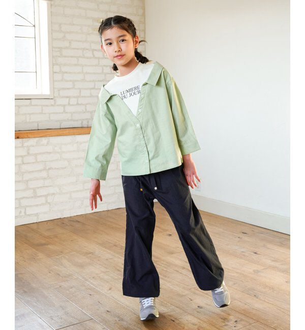 ikka kids「【親子コーデ】ロゴTドッキングドッキングブラウス（120~160cm）」|シャツ・ブラウス|