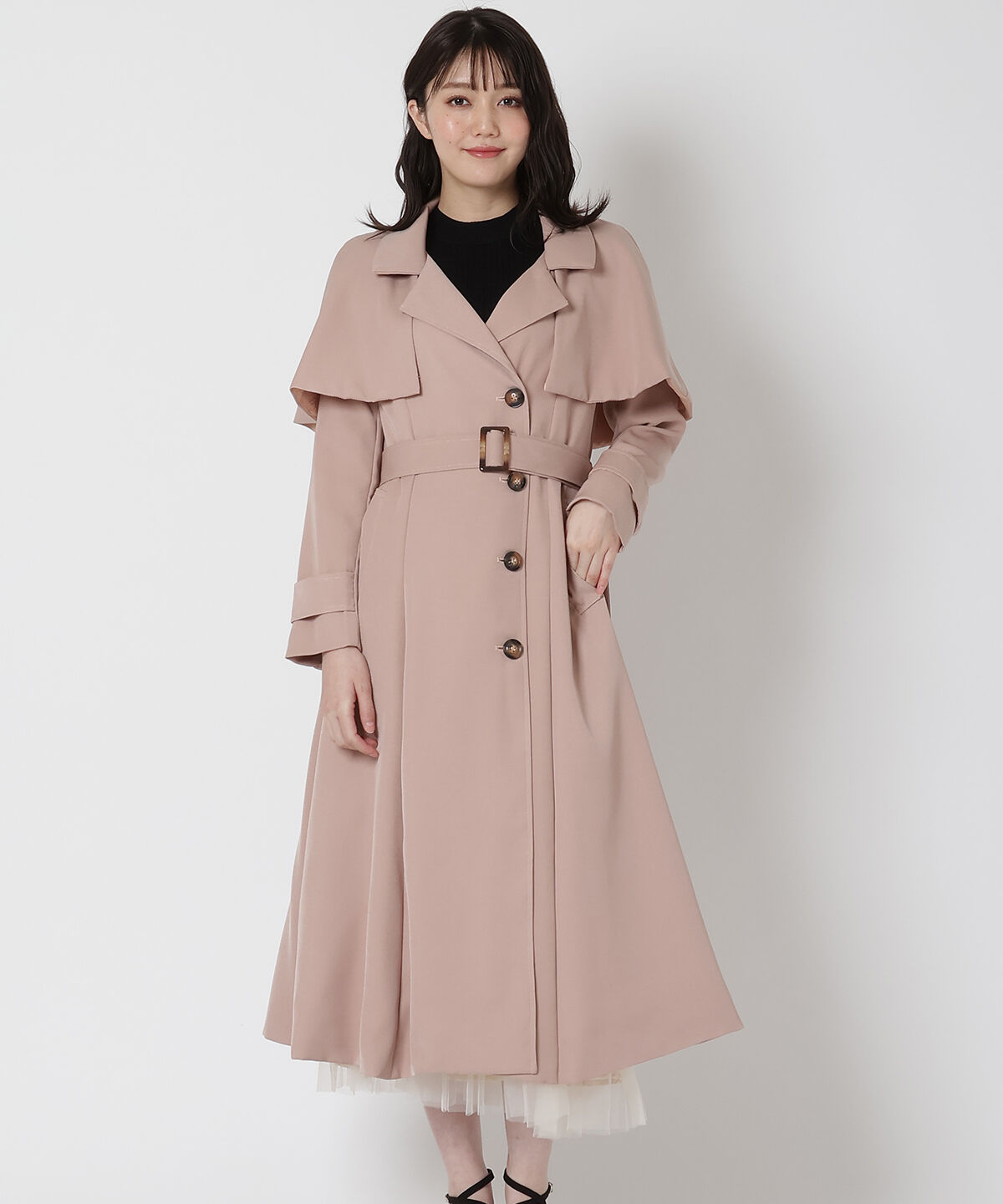 REDYAZEL「ケープトレンチコート」|トレンチコート|ベージュ