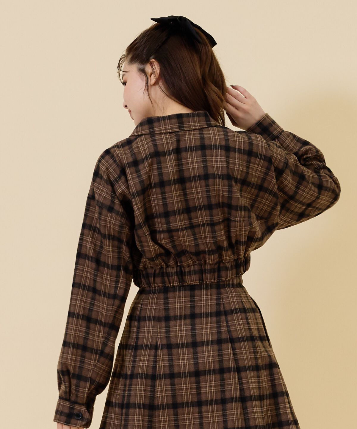 REDYAZEL「フロントジップチェックショートブルゾン」|ブルゾン・スタジャン|