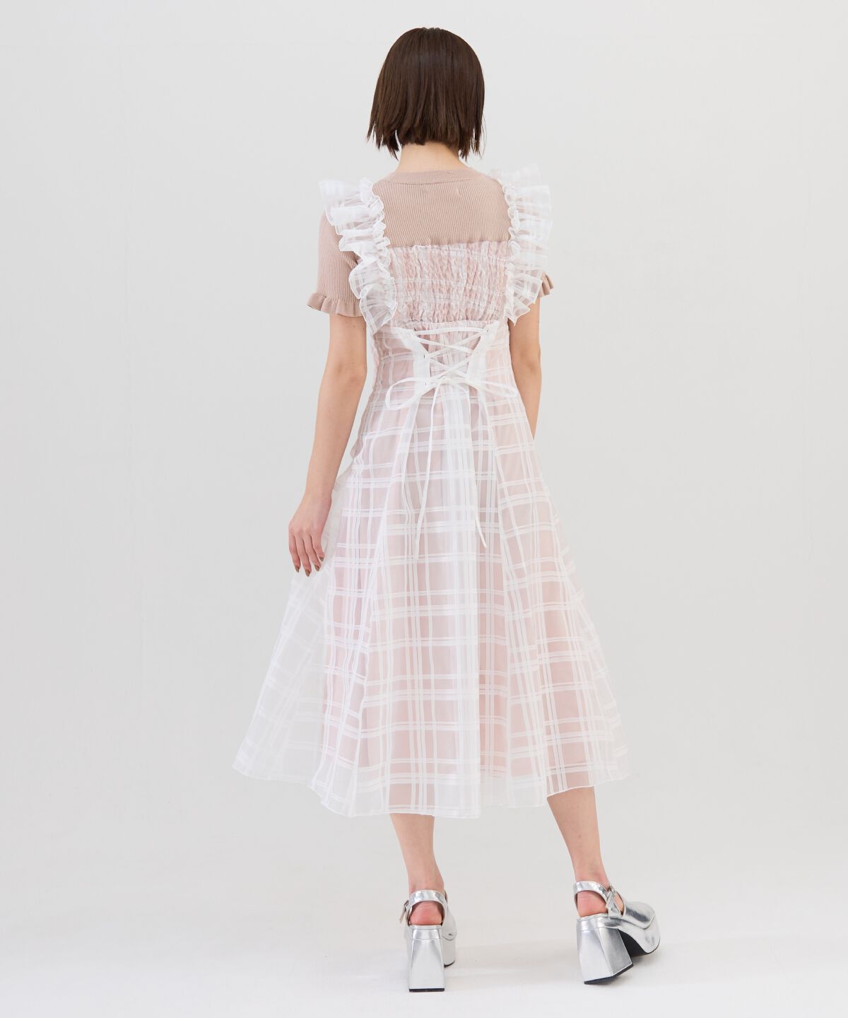 REDYAZEL「ショルダーフリルドッキングワンピース」|ワンピース|