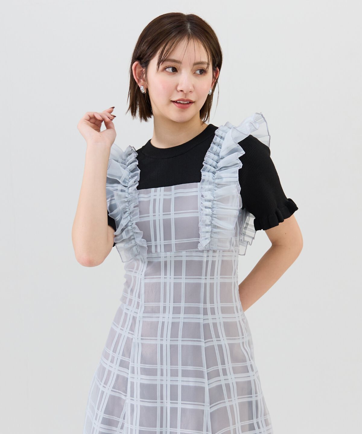 REDYAZEL「ショルダーフリルドッキングワンピース」|ワンピース|