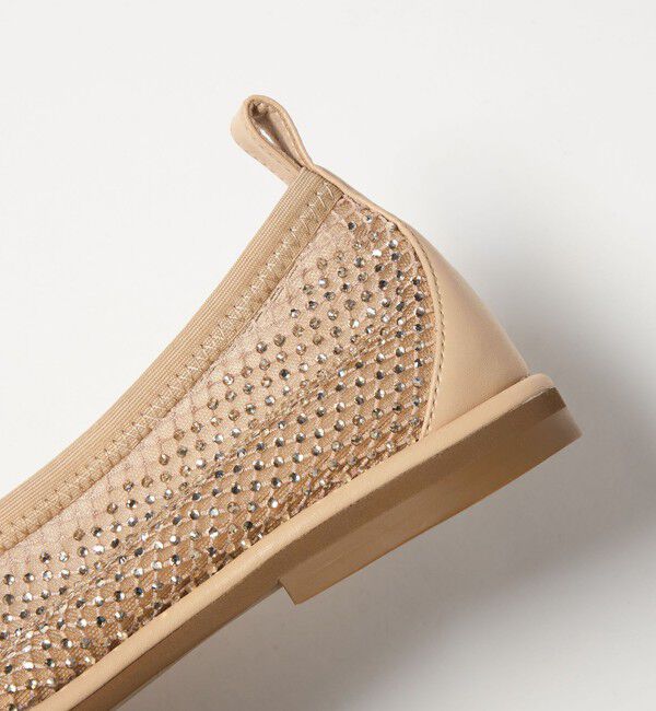 ODETTE E ODILE「スクエアビジューネット フラット10&uarr;」|パンプス|