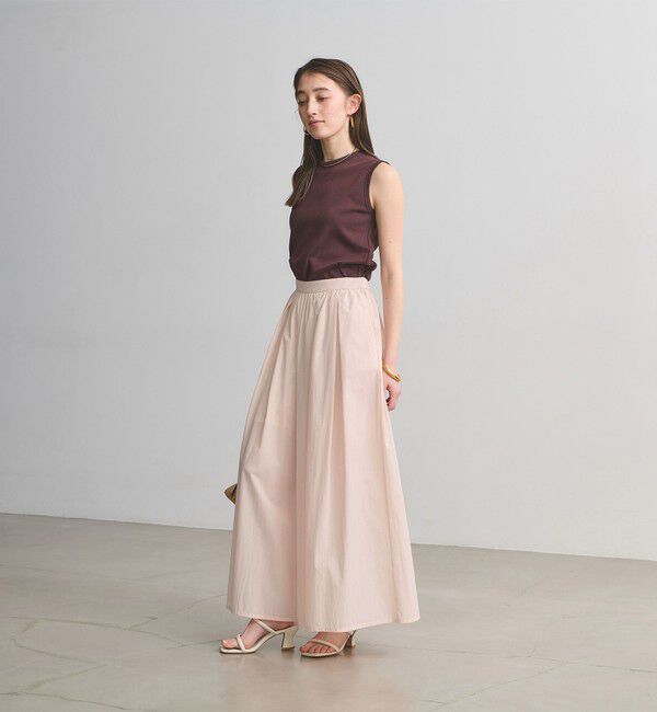 UNITED ARROWS「ギャザー フレア パンツ ‐はっ水 ウォッシャブル‐」|チノ|