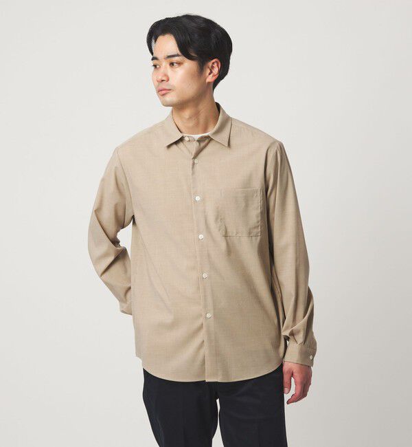 UNITED ARROWS green label relaxing「【WEB限定】JUST fit ウールライク シャツ -横ストレッチ-」|シャツ・ブラウス|MOCA