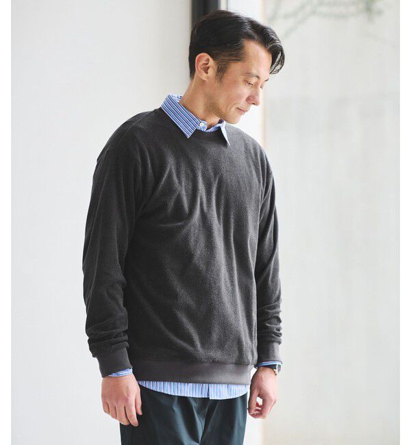 UNITED ARROWS green label relaxing「メランジ パイル クルーネック カットソー」|Tシャツ・カットソー|DK.GRAY