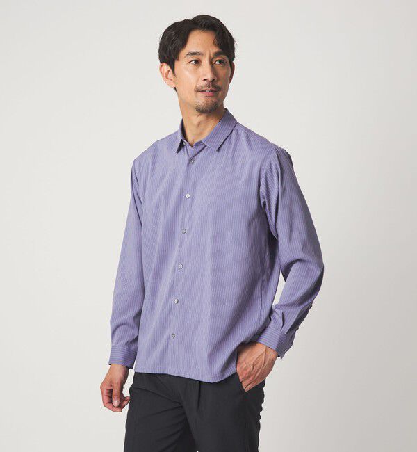 UNITED ARROWS green label relaxing「【WEB限定】JUST fit エアリー ストライプ シャツ」|シャツ・ブラウス|LT.BLUE