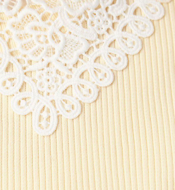 UNITED ARROWS green label relaxing「リブ エリレース 2WAY 5分袖 ニット プルオーバー」|ニット・セーター|