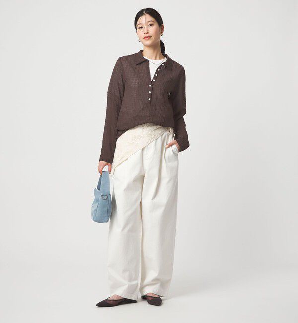 UNITED ARROWS green label relaxing「【WEB限定】＜at ease＞シアー サッカーライク エリツキ プルオーバー カットソー」|Tシャツ・カットソー|