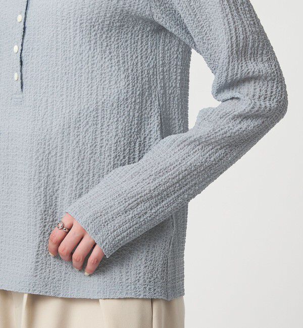 UNITED ARROWS green label relaxing「【WEB限定】＜at ease＞シアー サッカーライク エリツキ プルオーバー カットソー」|Tシャツ・カットソー|