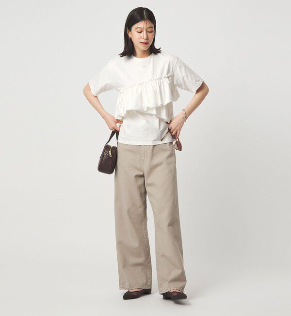 UNITED ARROWS green label relaxing「【WEB限定】＜at ease＞フリル カットソー 接触冷感 UVカット 遮熱」|Tシャツ・カットソー|