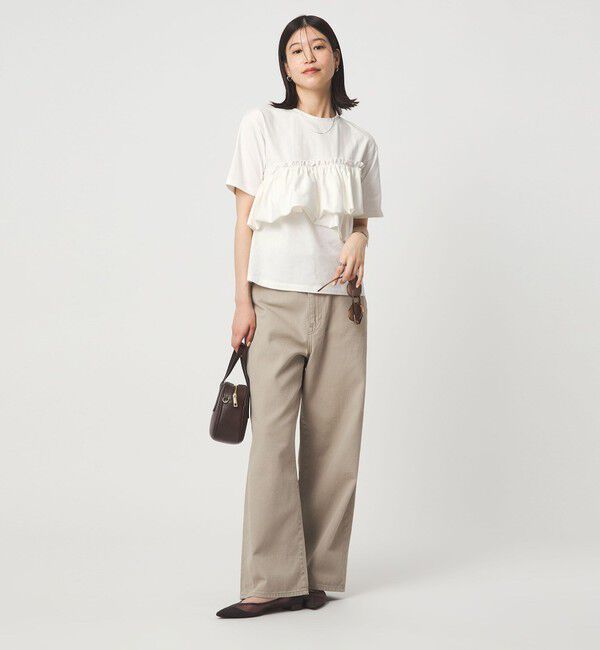 UNITED ARROWS green label relaxing「【WEB限定】＜at ease＞フリル カットソー 接触冷感 UVカット 遮熱」|Tシャツ・カットソー|