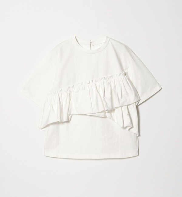 UNITED ARROWS green label relaxing「【WEB限定】＜at ease＞フリル カットソー 接触冷感 UVカット 遮熱」|Tシャツ・カットソー|
