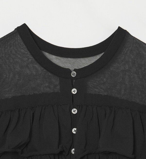 EMMEL REFINES「＜EMMEL REFINES＞EM ティアードフリル シアー カーディガン」|カーディガン|