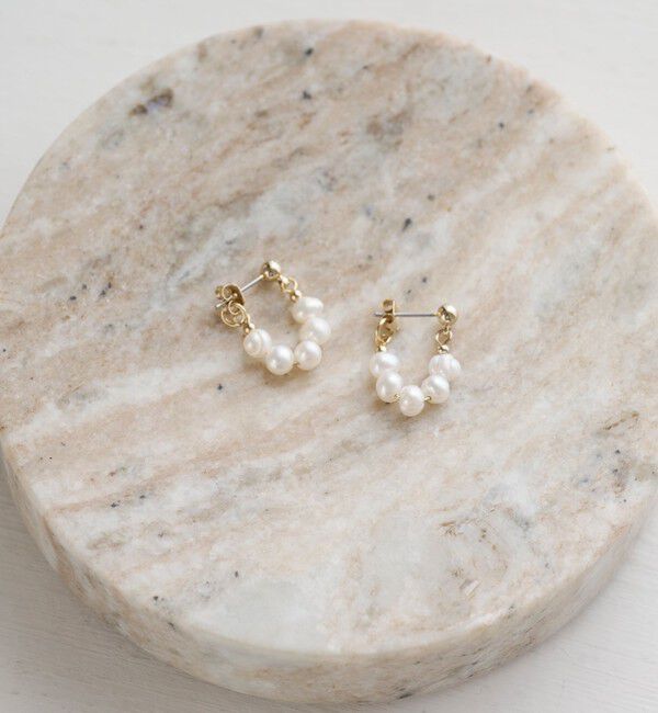 BEAUTY&YOUTH UNITED ARROWS「淡水パール 粒ライン ピアス」|ピアス|