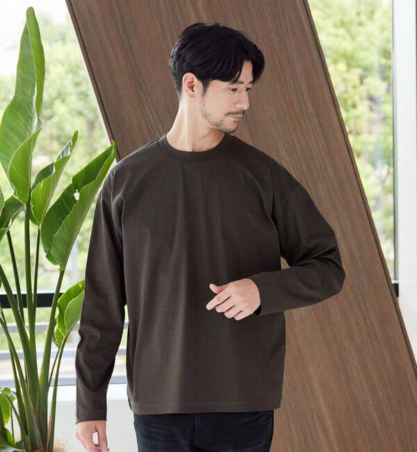 BEAUTY&YOUTH UNITED ARROWS「【WEB限定 WARDROBE SMART】NORITAKE クルーネック リラックス テーパード カットソー」|Tシャツ・カットソー|DK.GRAY