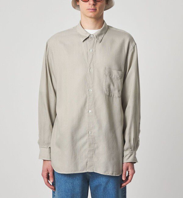 STEVEN ALAN「＜Steven Alan＞ ドレープ コードレーン レギュラーカラー シャツ LOOSE」|シャツ・ブラウス|