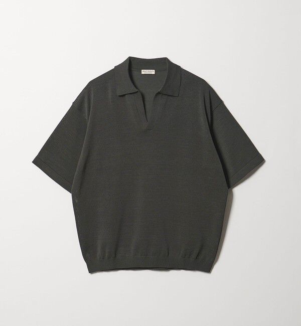 BEAUTY&YOUTH UNITED ARROWS「シャイン ギマ スキッパー ポロニット ウォッシャブル」|ニット・セーター|OLIVE