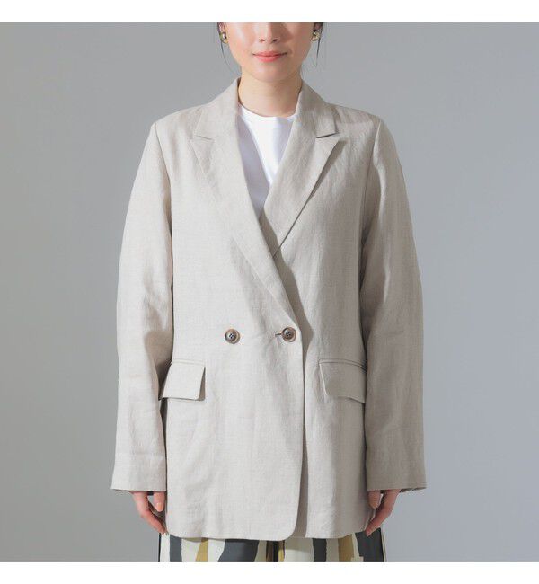 Demi-Luxe BEAMS 「ダブルブレスト リネン ジャケット」|ダッフルコート|