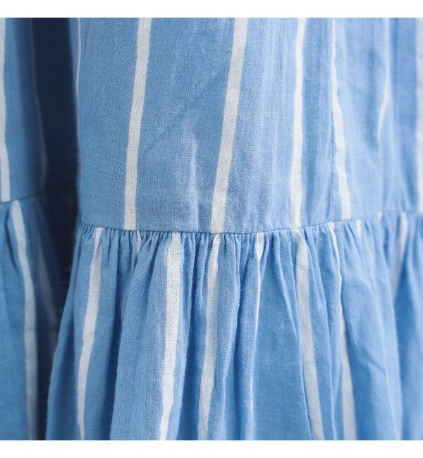 Demi-Luxe BEAMS 「【別注】ne Quittez pas / ボイル ストライプ フレンチスリーブ ワンピース」|ワンピース|