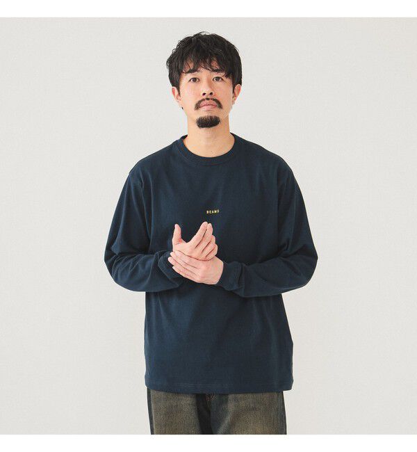 BEAMS「ベーシックフィット ミニロゴ クルーネック Tシャツ」|Tシャツ・カットソー|