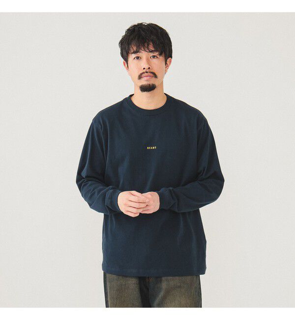 BEAMS「ベーシックフィット ミニロゴ クルーネック Tシャツ」|Tシャツ・カットソー|