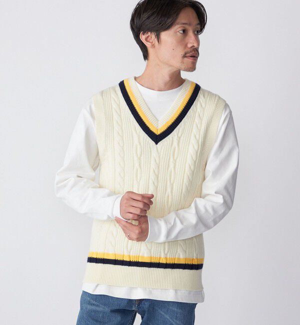 SHIPS「SHIPS: 奥山メリヤス チルデン ニット ベスト」|ベスト・ジレ|