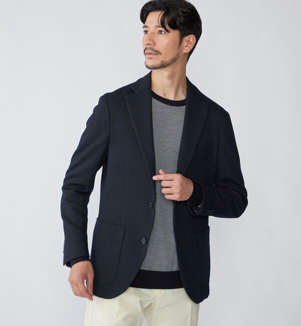 SHIPS「SHIPS: HANDFRAME 16ゲージ マイクロボーダー クルーネック ニット」|ニット・セーター|