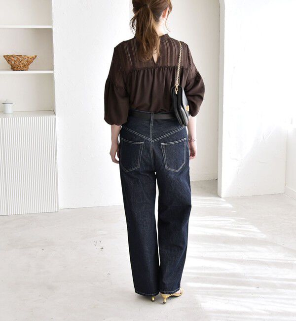 quaranciel「quaranciel:〈手洗い可能〉ラッセル レース フィブリル ブラウス」|シャツ・ブラウス|