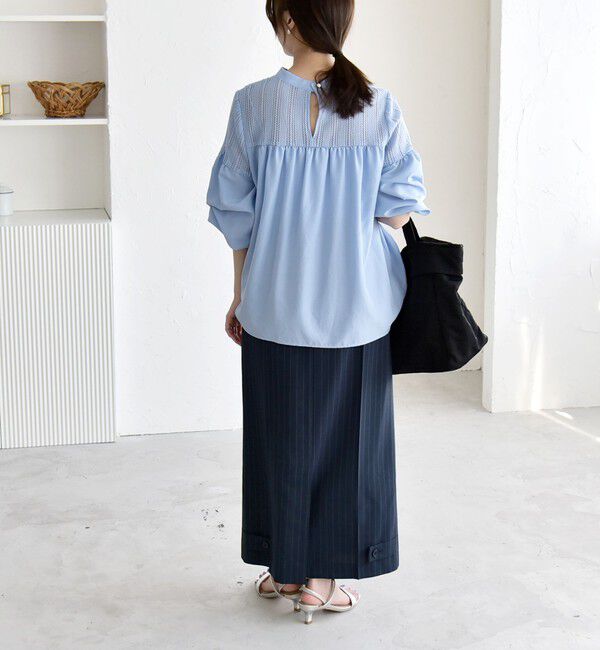 quaranciel「quaranciel:〈手洗い可能〉ラッセル レース フィブリル ブラウス」|シャツ・ブラウス|