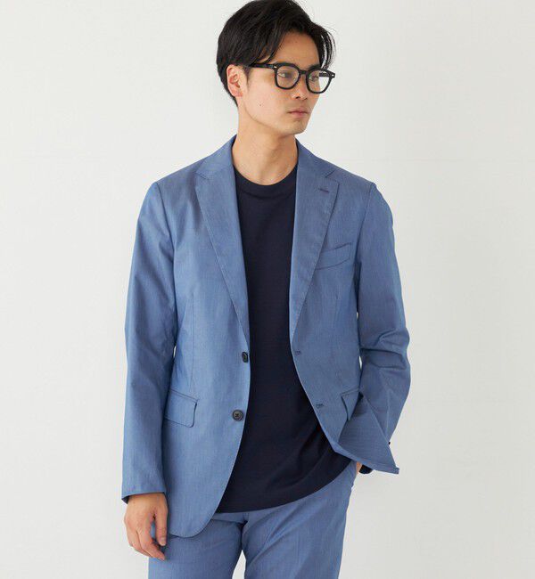 SHIPS Colors 「SHIPS Colors:〈洗濯機可能〉デニム ライク ジャケット(セットアップ対応可能)」|テーラードジャケット|ブルー