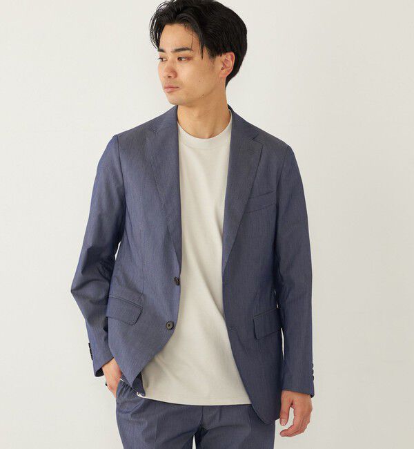 SHIPS Colors 「SHIPS Colors:〈洗濯機可能〉デニム ライク ジャケット(セットアップ対応可能)」|テーラードジャケット|