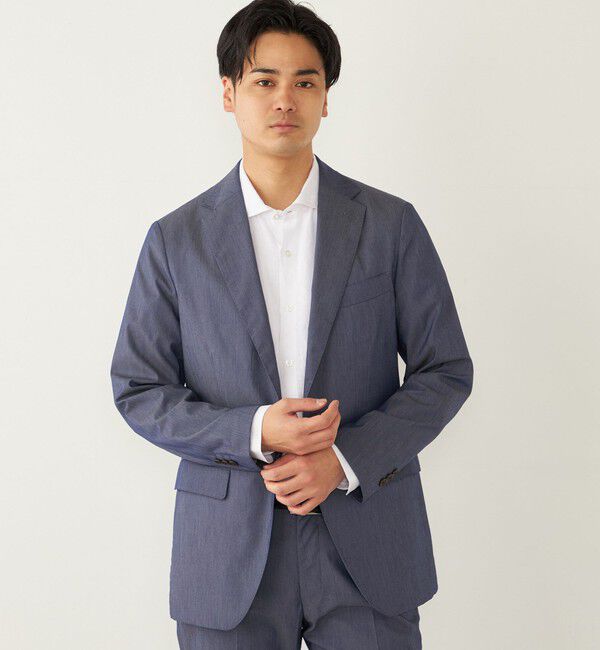 SHIPS Colors 「SHIPS Colors:〈洗濯機可能〉デニム ライク ジャケット(セットアップ対応可能)」|テーラードジャケット|